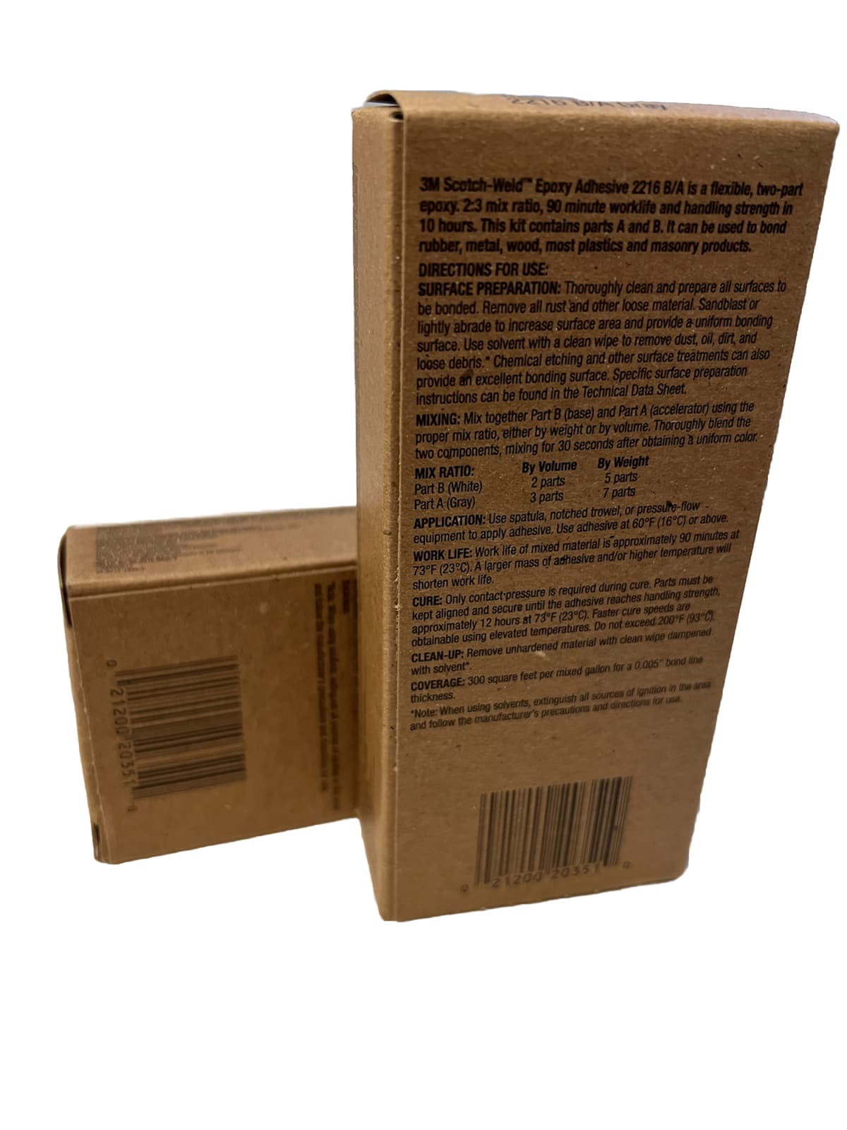 3M ScotchWeld Epoxy Adhesive EC-2216 Part B/A, Gray, Kit -SOLD AS 2 PACK(2 Kits) 2