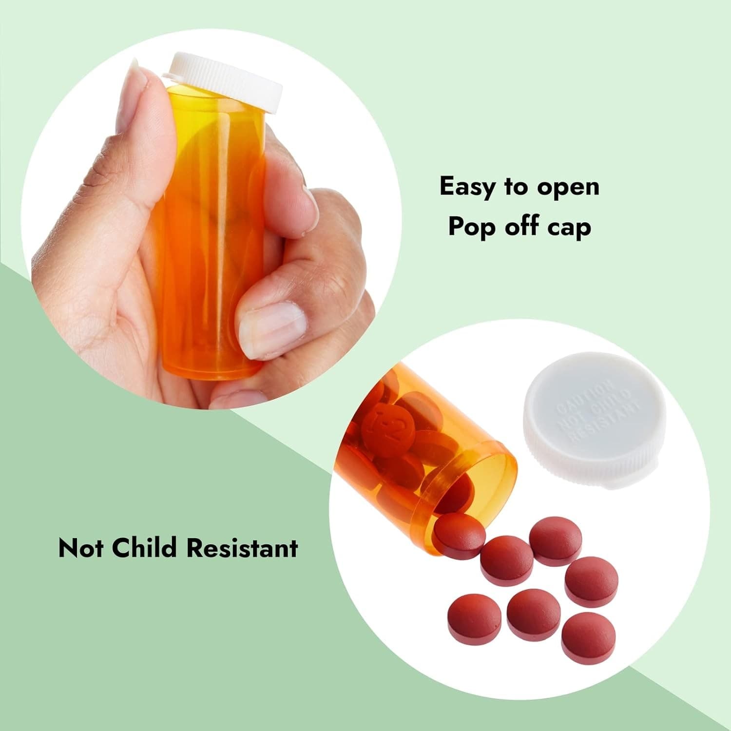 Juvale 6 Dram Empty Pill Bottles with Caps - Durable 6 Dram, Orange,white  3