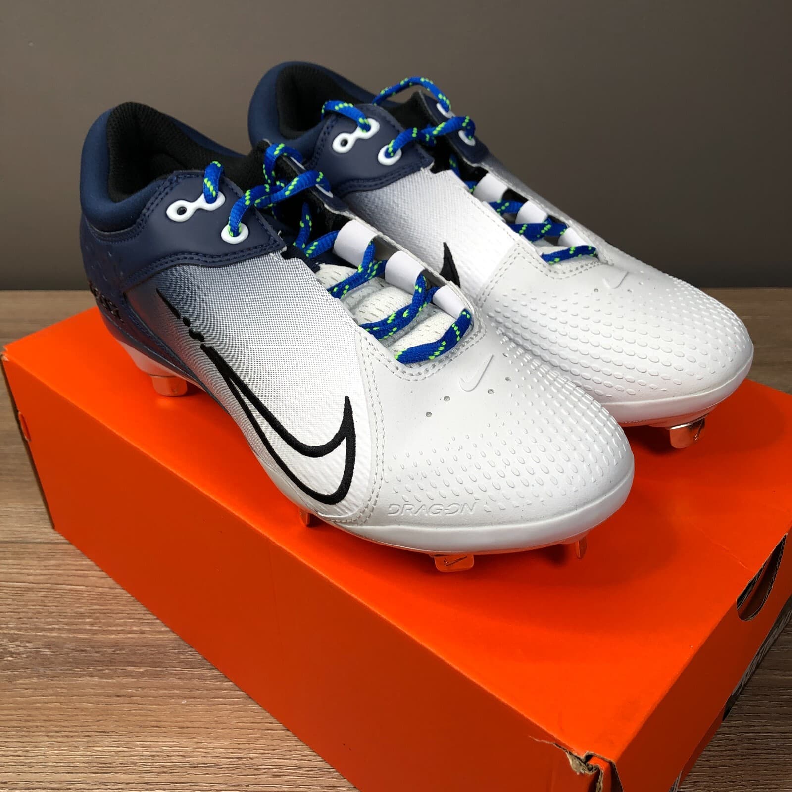 Nike Softball Cleats Hyperdiamond 4 Elite CZ5917-400 Blue White Women's Size 9 4