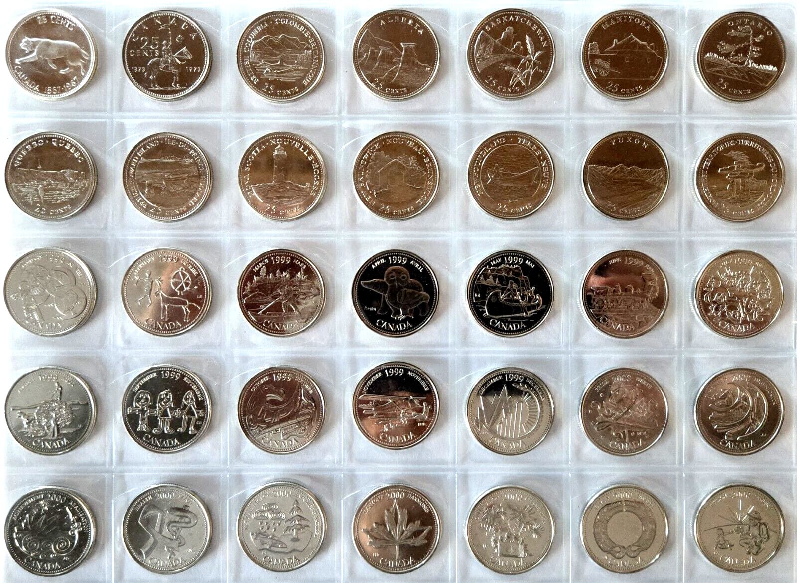 1967 - 2023 Canada 92 Coin Uncirculated BU Commemorative Quarter Set! 3