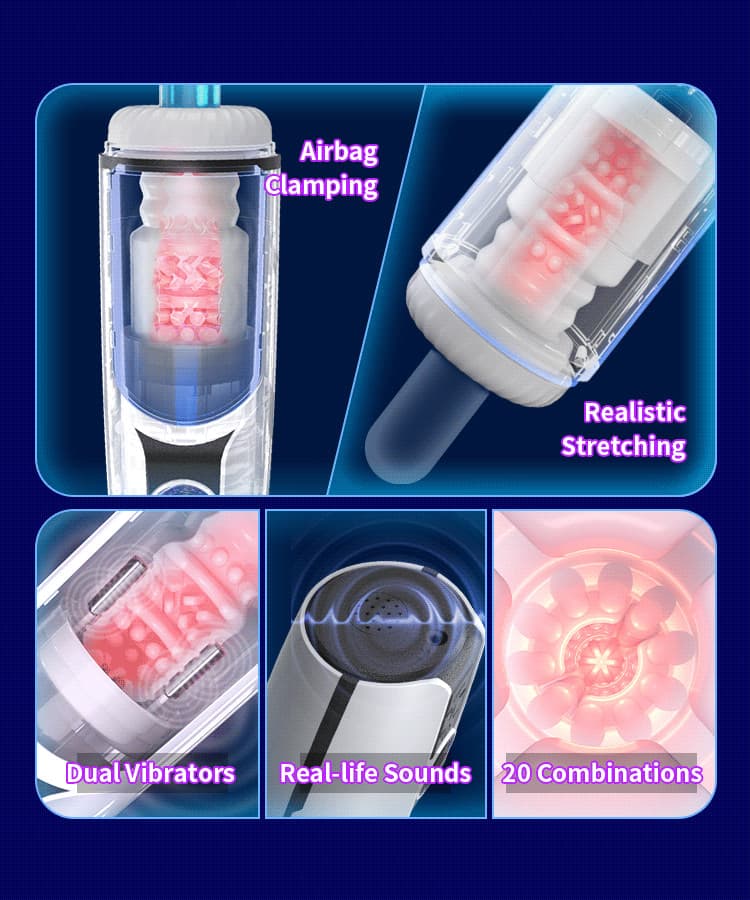 Male Masturbaters Automatic HandsFree Rotating Cup Thrusting Stroker Men Sex Toy 3