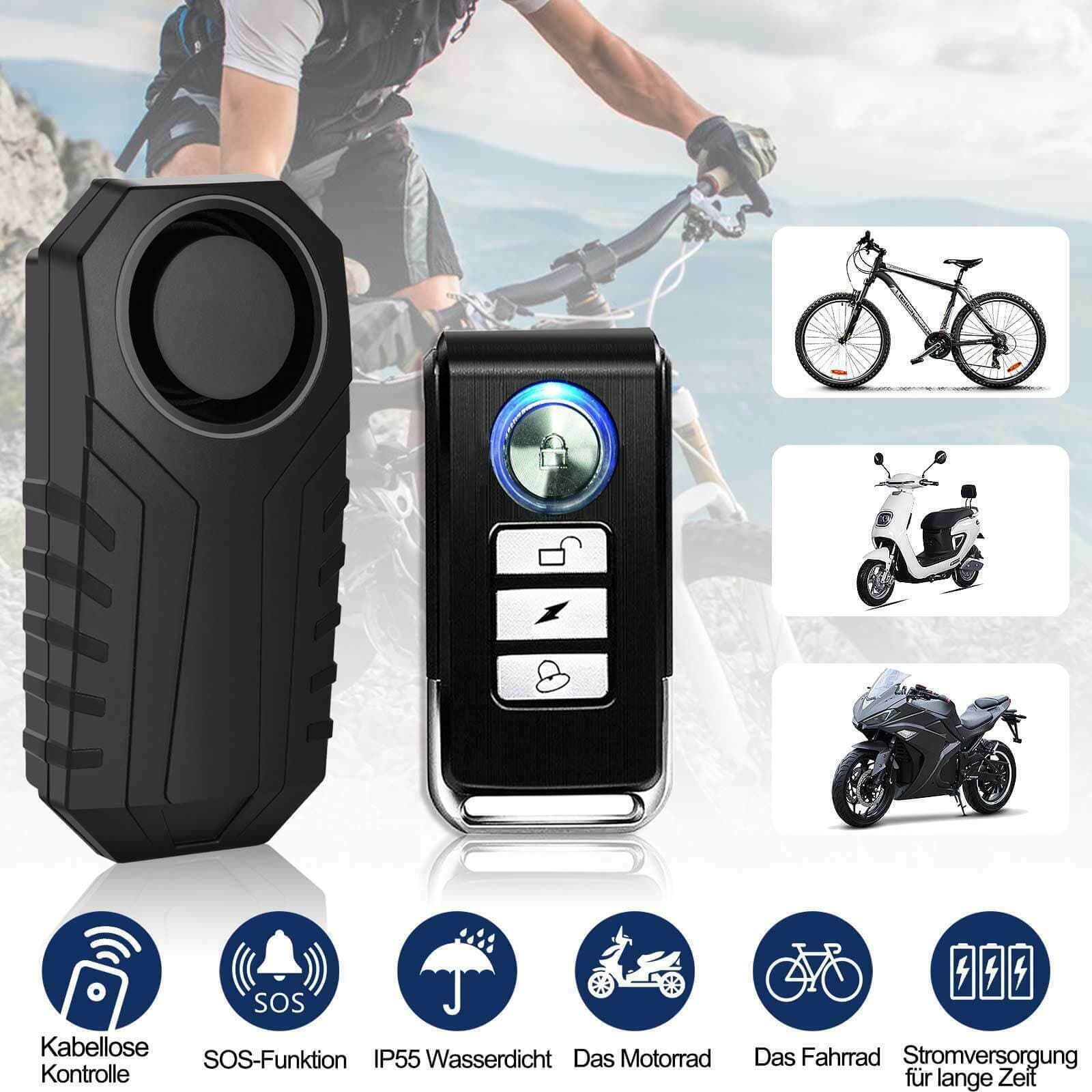 Anti-Theft Bike Alarm 113dB Burglar Vibration Motorcycle Bicycle Security System 3