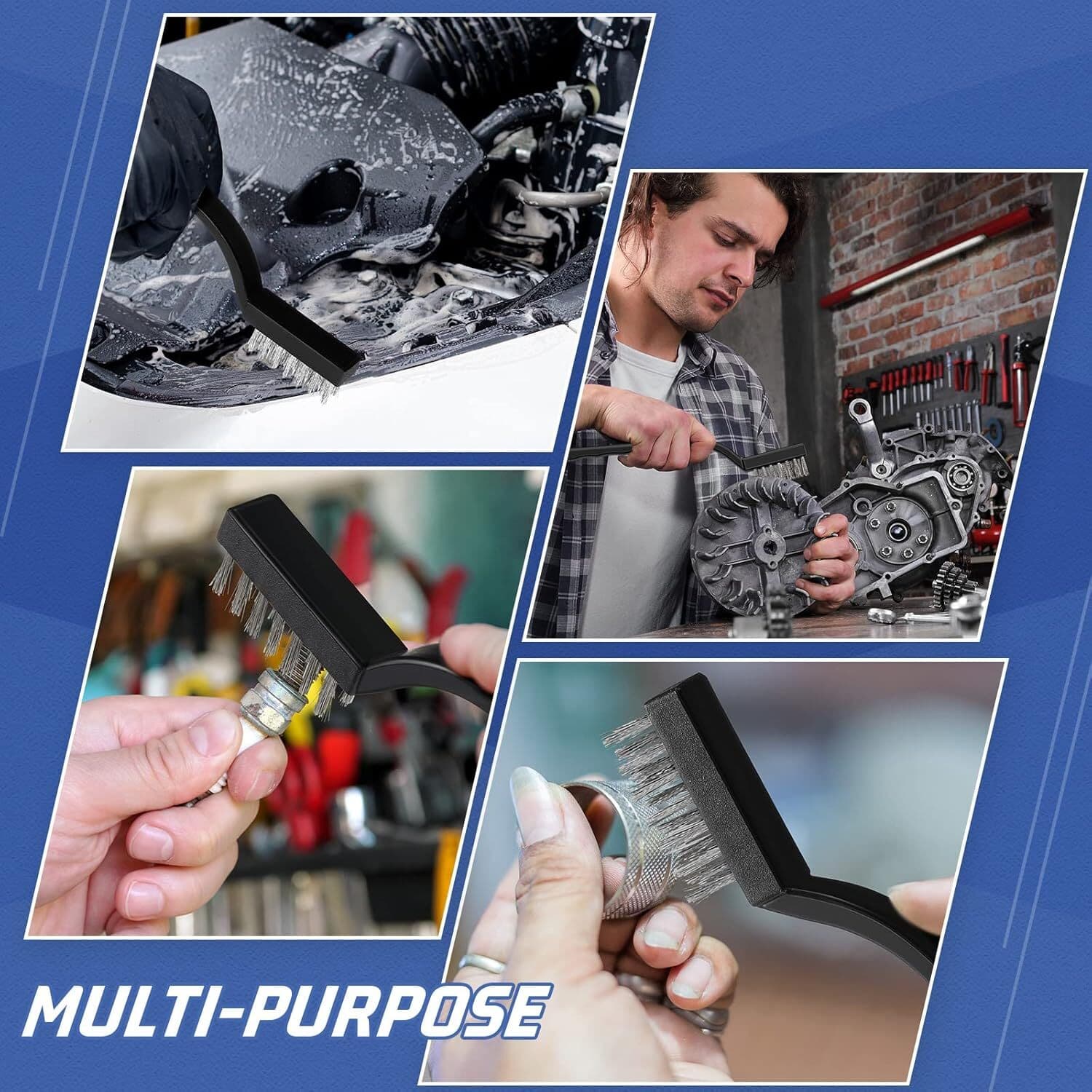 60 Pcs Mini Wire Steel Metal Brush Wire Bristle for Cleaning Rust Tool Welding 3