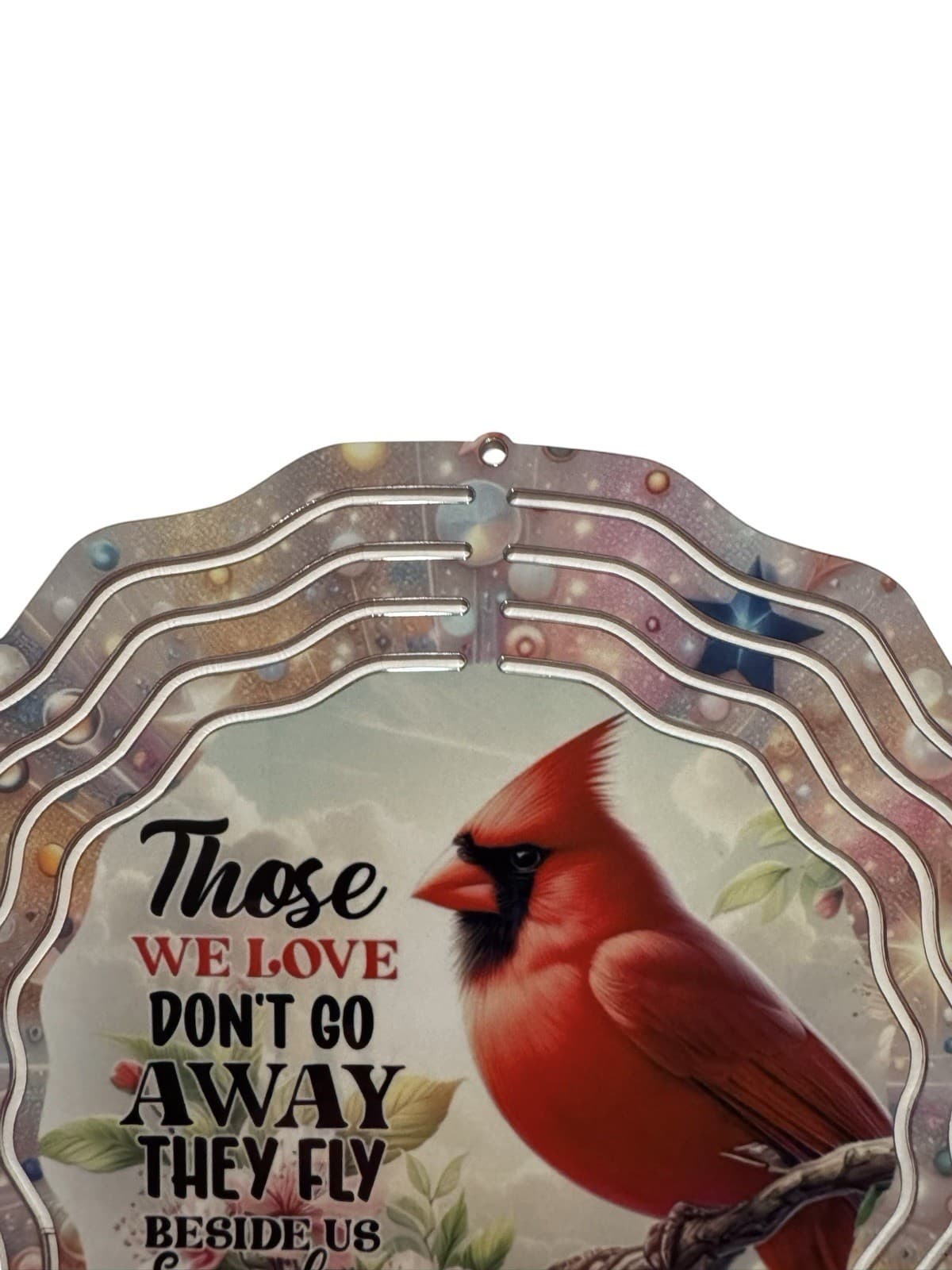 Cardinal Birds 8" Aluminum Wind Spinner Red 2