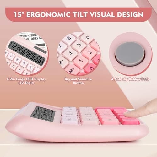 Mechanical Switch Calculator, Desktop Calculators Calculators Big Buttons, Pink 5