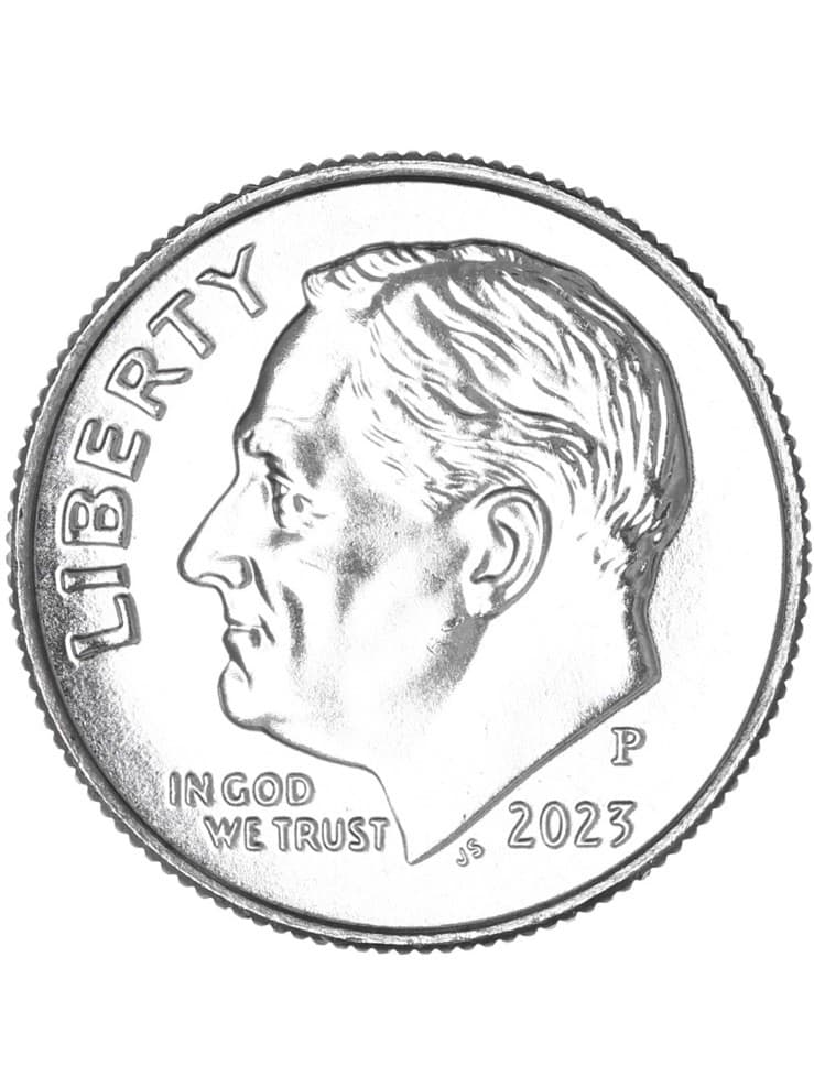 2023 P  BU  UNC   ROOSEVELT DIME