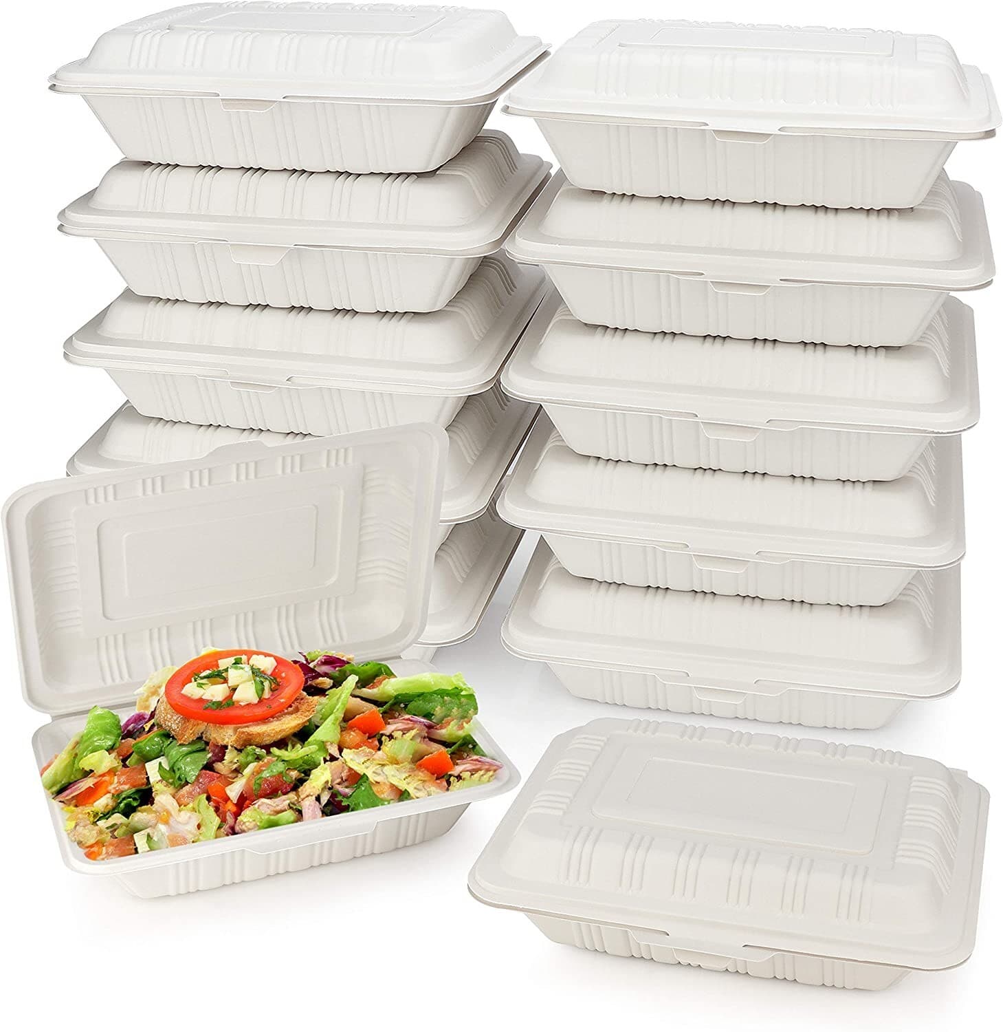 150 pcs Disposable Clamshell Food Take Out Container Box To Go 9.25 x 6.5 x 2.25