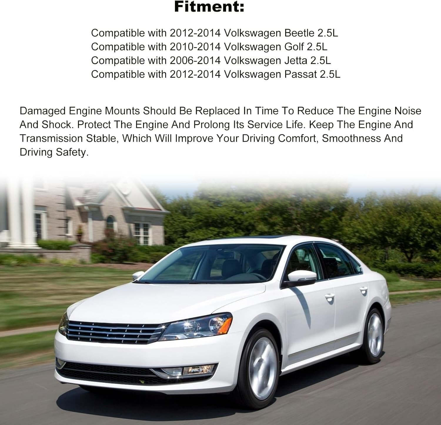  5Pcs Engine Motor & Transmission Mount Kit Replacement for 2006-2014 VW  5