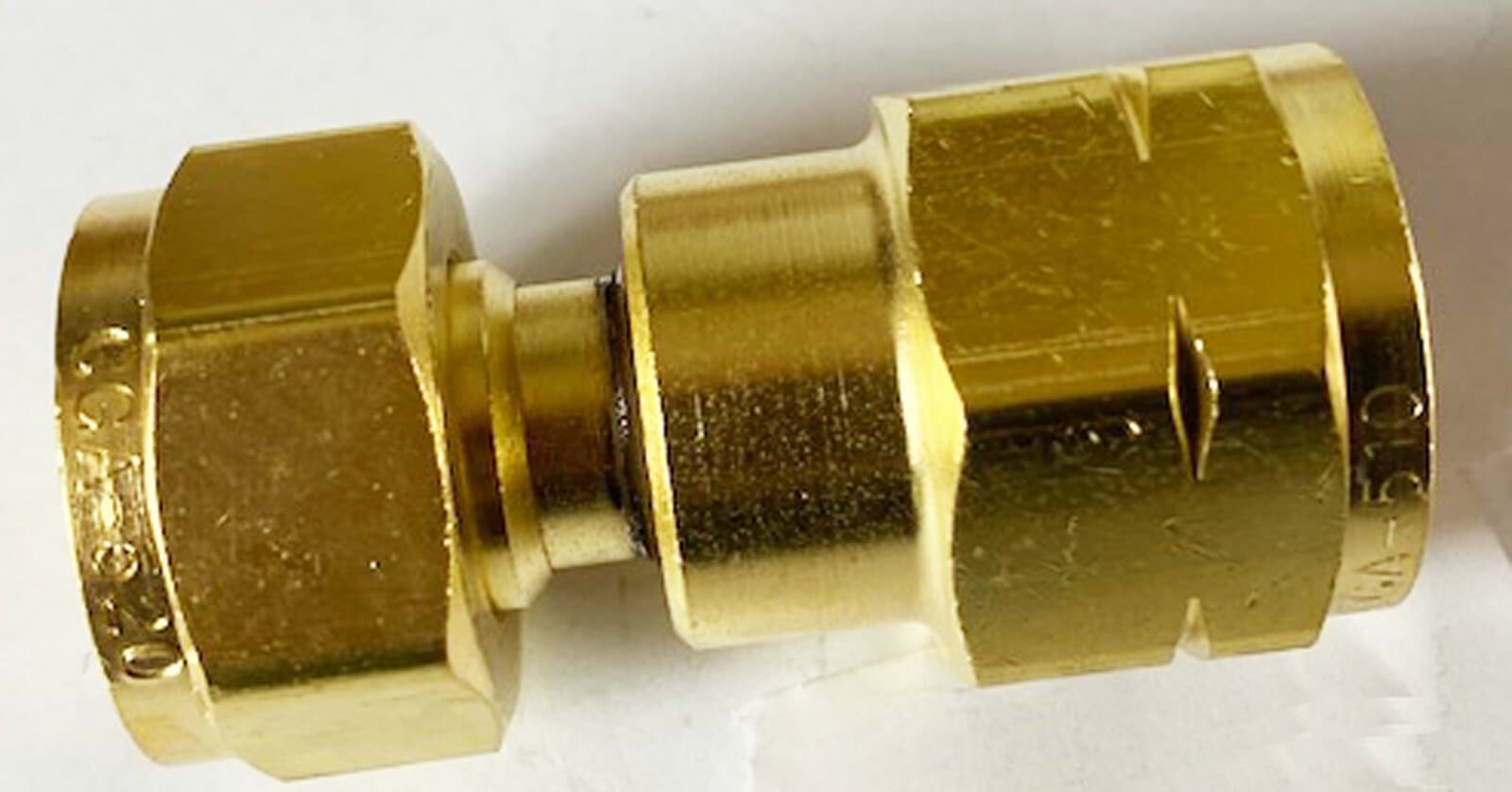 CGA-520 B Tank Acetylene bottle to CGA-510 (POL) Acetylene Regulator, Adaptor 2