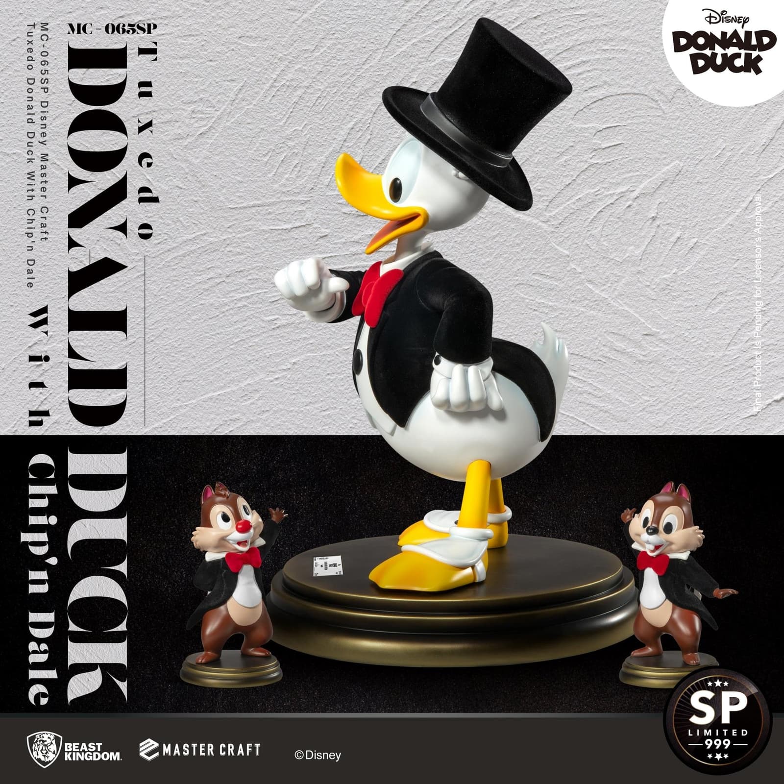 Disney Master Craft Tuxedo Donald Duck (With Chip 'n Dale) Table Top Statue 4