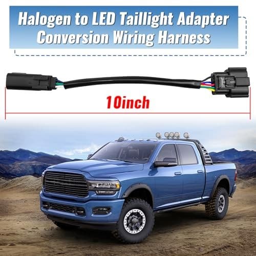 2Pcs Halogen to LED Taillight Adapter Conversion Wiring Harness Fit for Ram  3