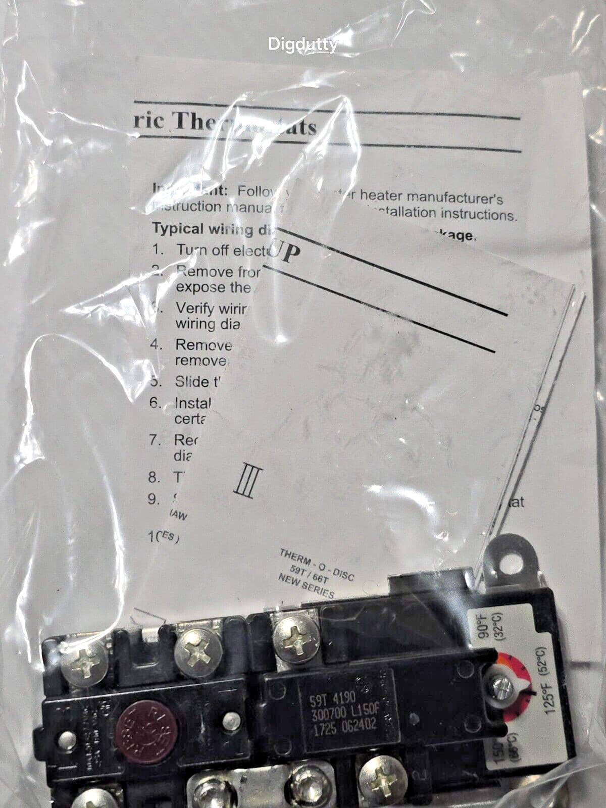 AMERICAN WATER HEATER 100093590 Electric Upper Thermostat 150°F, K, KSTAT 59T 5