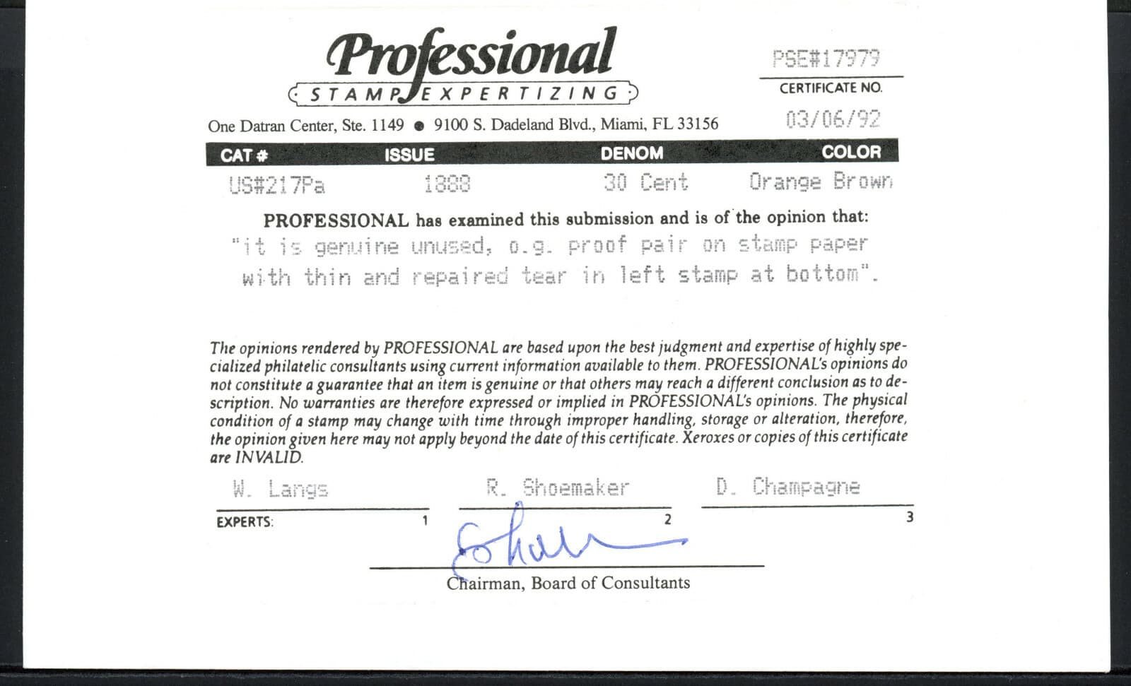 USA Scott# 217P5, IMPERF Proof Pair on stamp paper, PSE Cert SCV $1750 (51648) 2