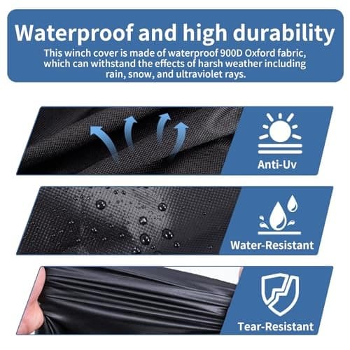 Badlands Winch Cover 12000 Lb Waterproof, winch accessories, High Durability  4
