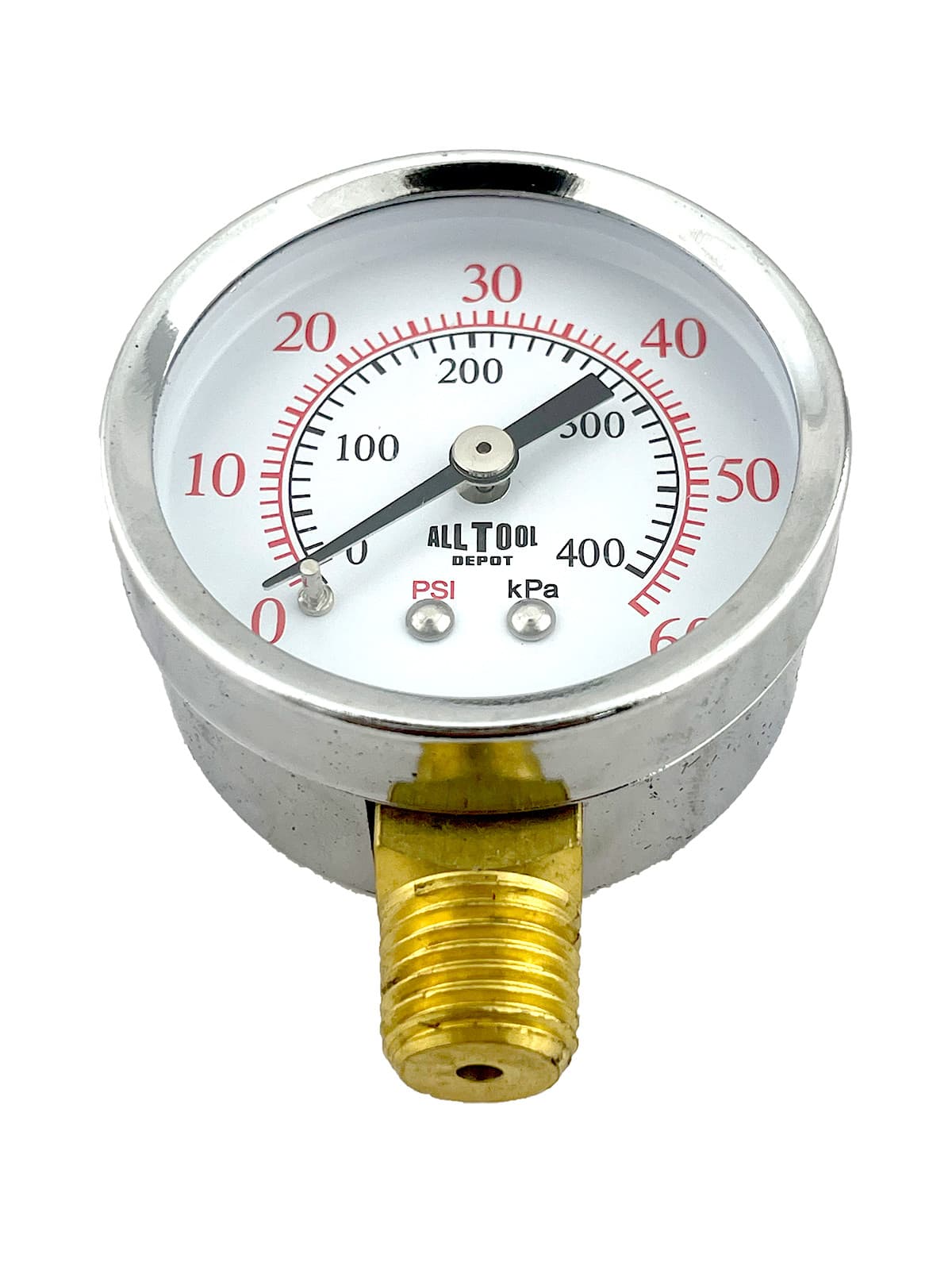 Air Pressure Gauge 2" Dial Side Mount 1/4"NPT - 0 to 60PSI 2