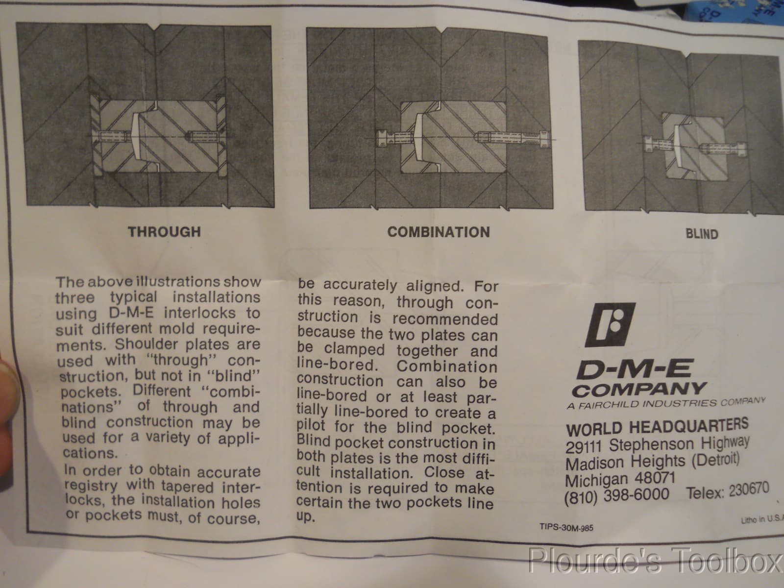 DME Male Tapered Interlocks Mold Component, 1" Round by 7/8", MT0814 5