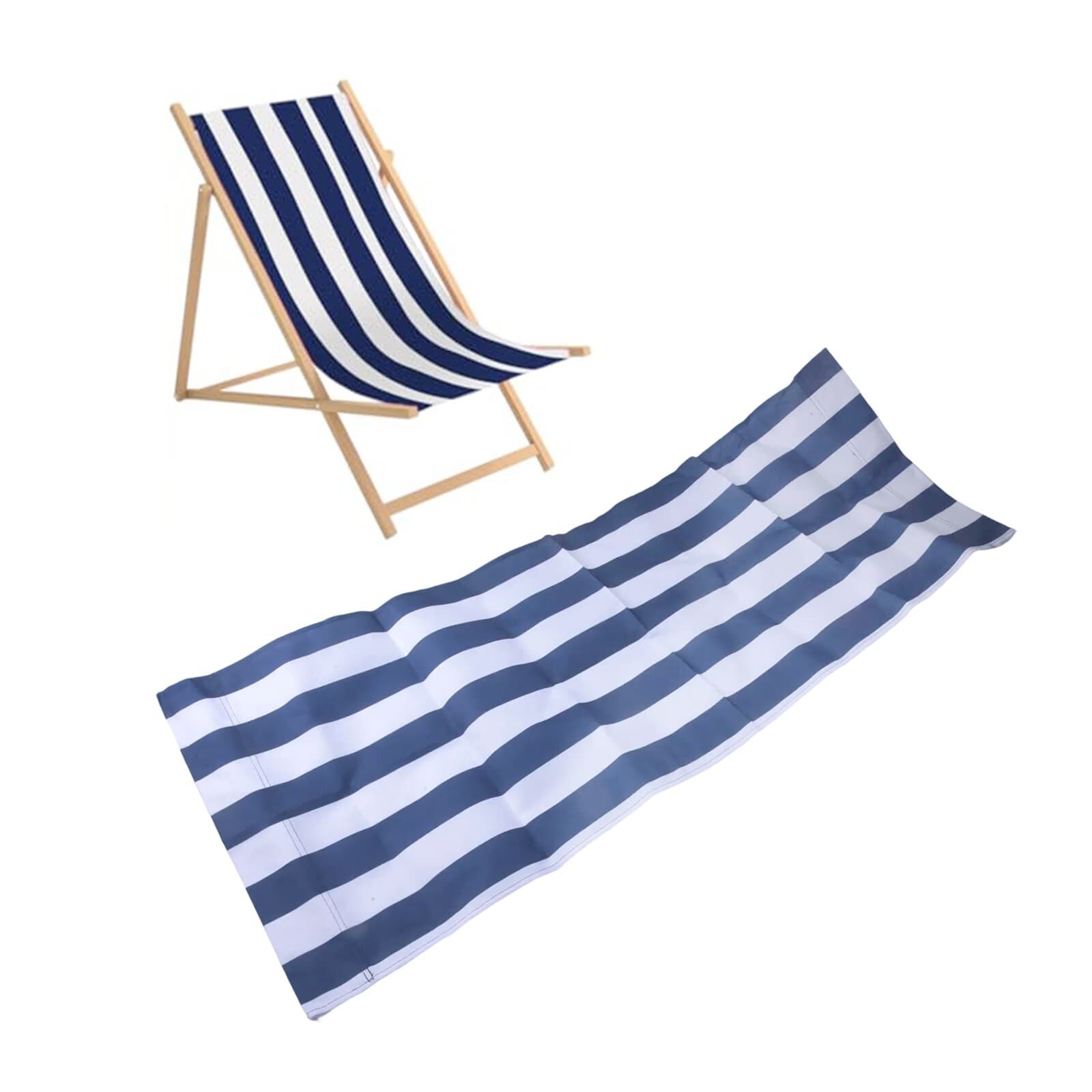 Beach Lounger Replacement Cloth Polyester cloth Fabric 120x44 cm White And Blue 2