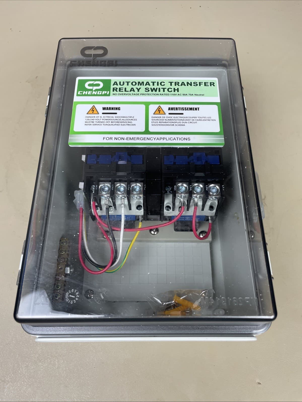 50 Amp 110V Automatic Transfer Switch    – RV/Generator Relay w/ 70A Neutral