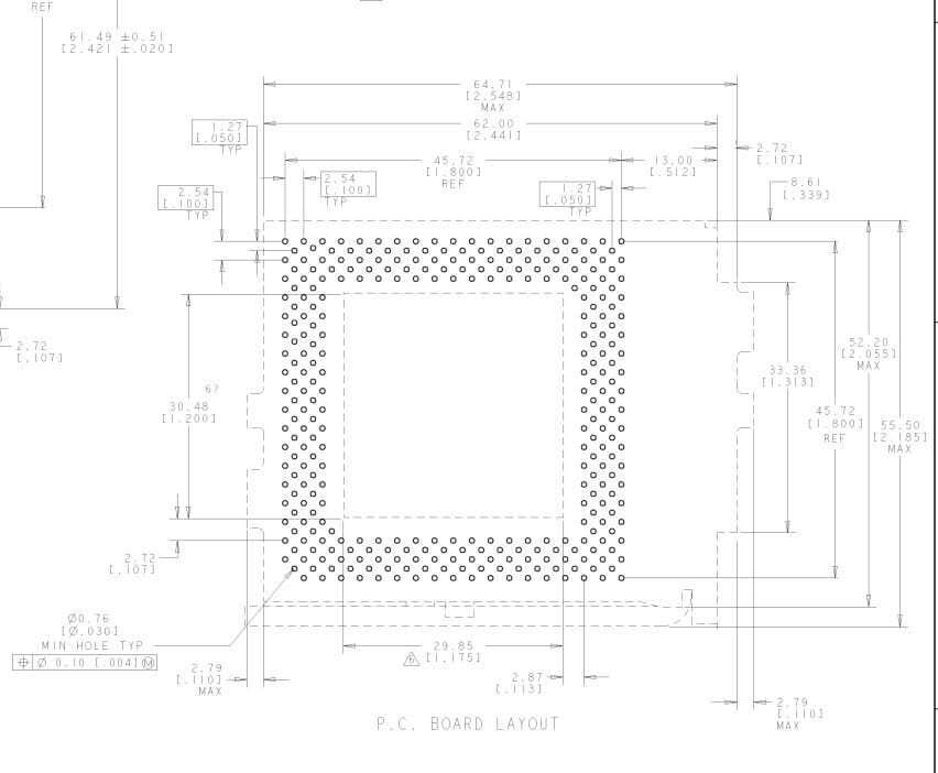 IC Socket , 916657-3 , AMP, 321 (19 x 19) Pos PGA, Socket 7,  Through Hole 4