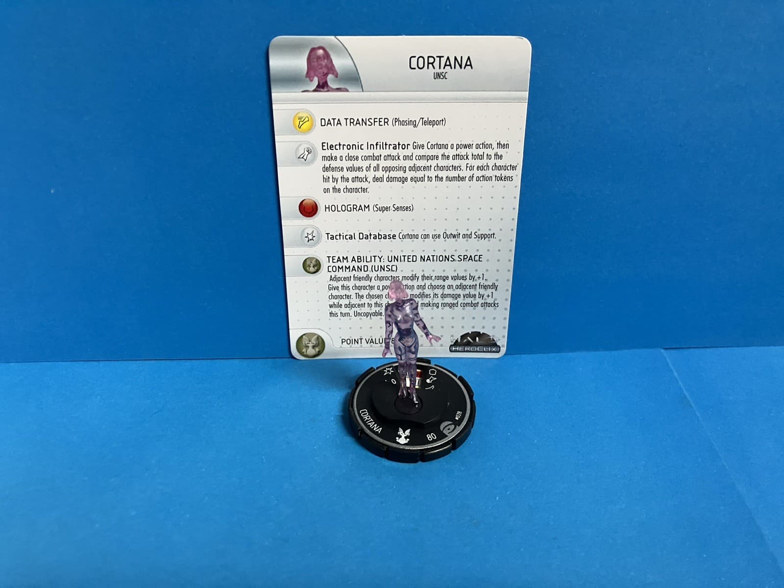 HALO Heroclix Rare figure #028 Cortana w/ card