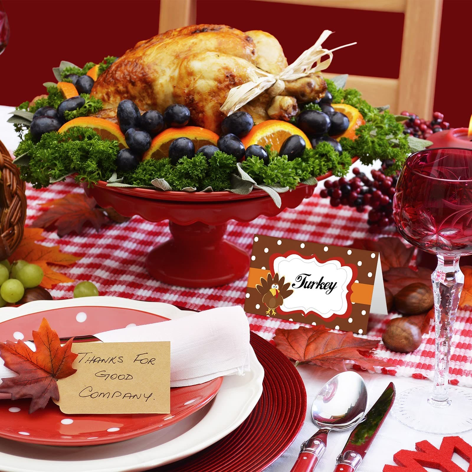 120 Pieces Thanksgiving Turkey Table Place Card Fall Buffet Table Name Place ... 5
