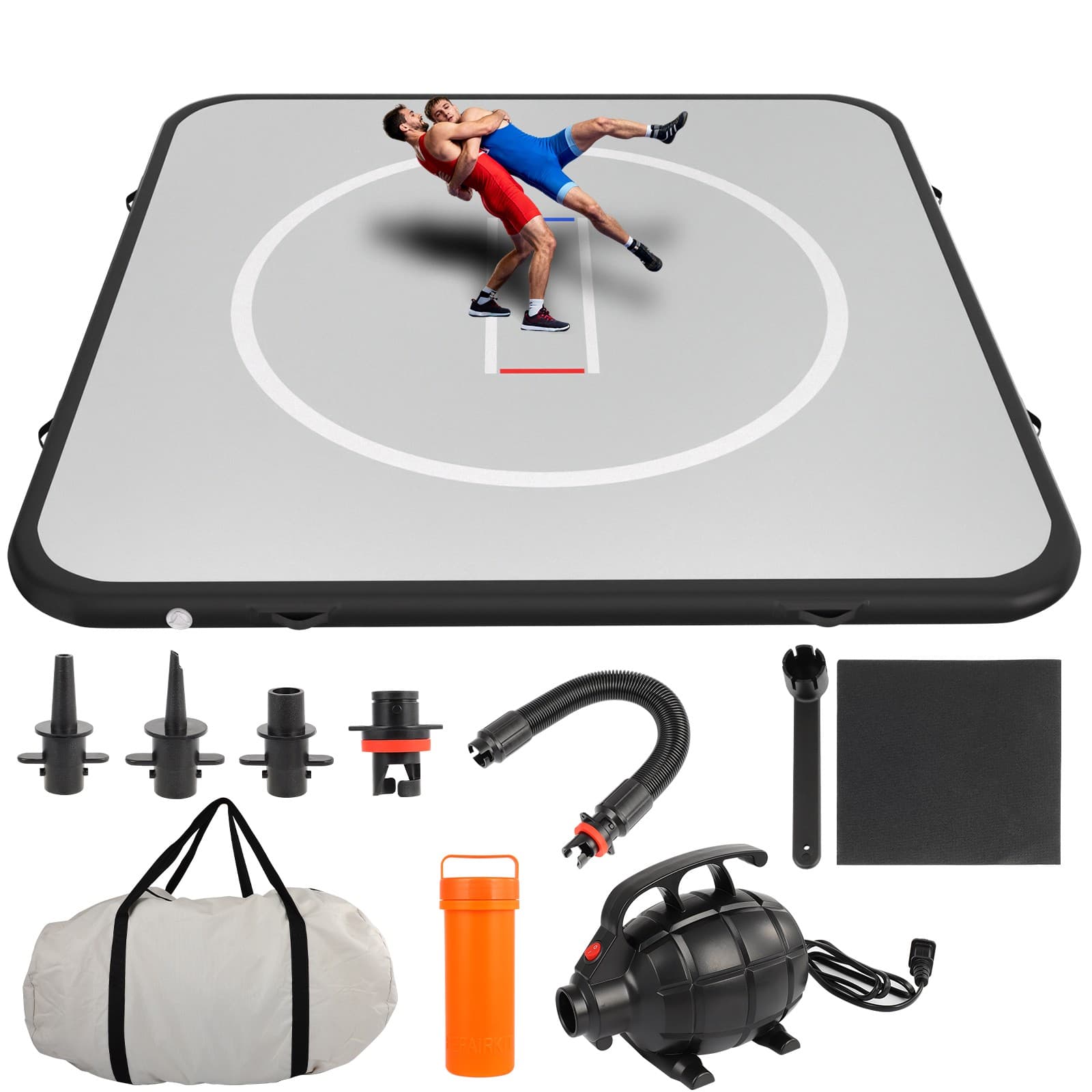 10x10FT Inflatable Wrestling Mat,Waterproof PVC Mat for Jiu Jitsu,Grappling