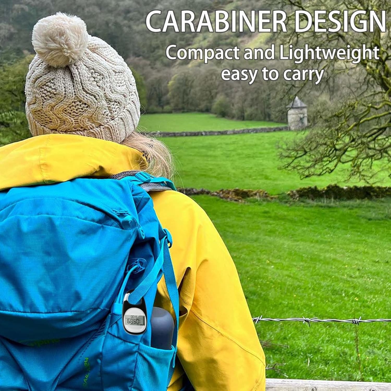 3D Pedometer with Carabiner, Accurate Step Tracker, Step Counter, Distance Track 4