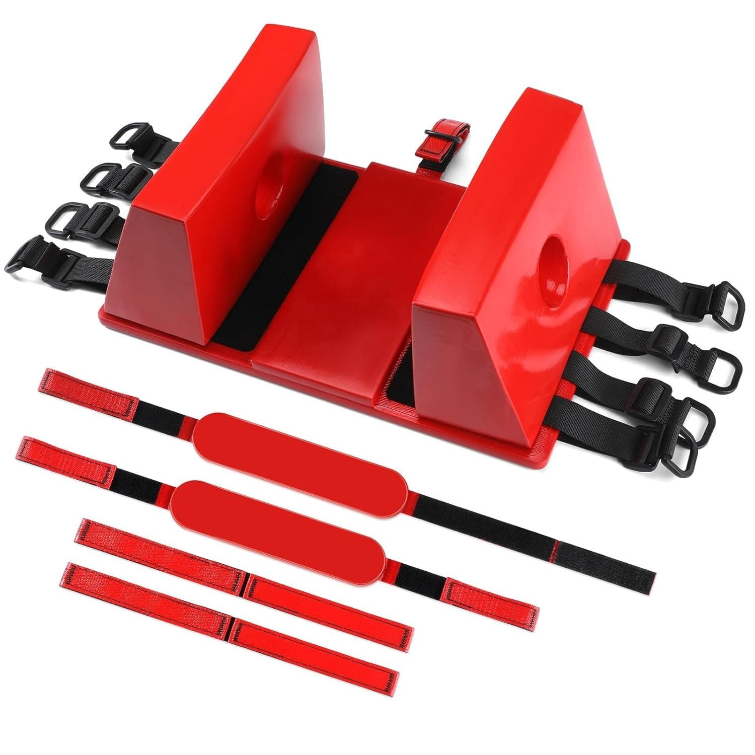 ROYALTEK Head Immobilizer for Backboard Spine Board Adjustable Straps Red 6