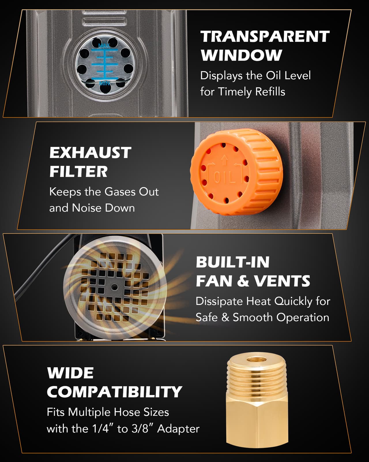 4CFM Vacuum Pump HVAC Refrigeration AC Manifold Gauge Set Leak Detector Bag 6