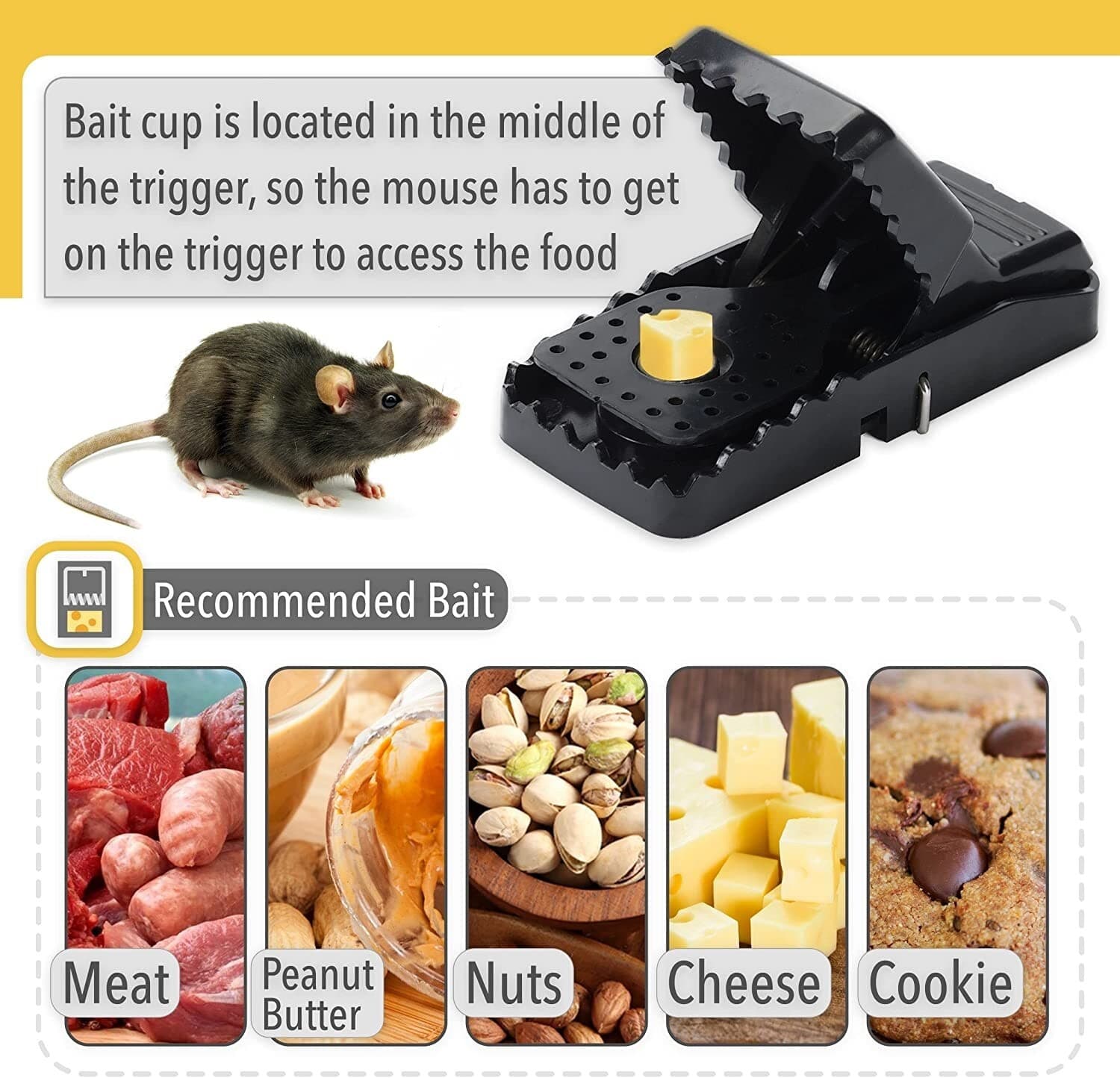 LARGE Mouse Traps Rat Mice Rodent Killer Snap Trap Reusable Heavy Duty Pest Trap 5