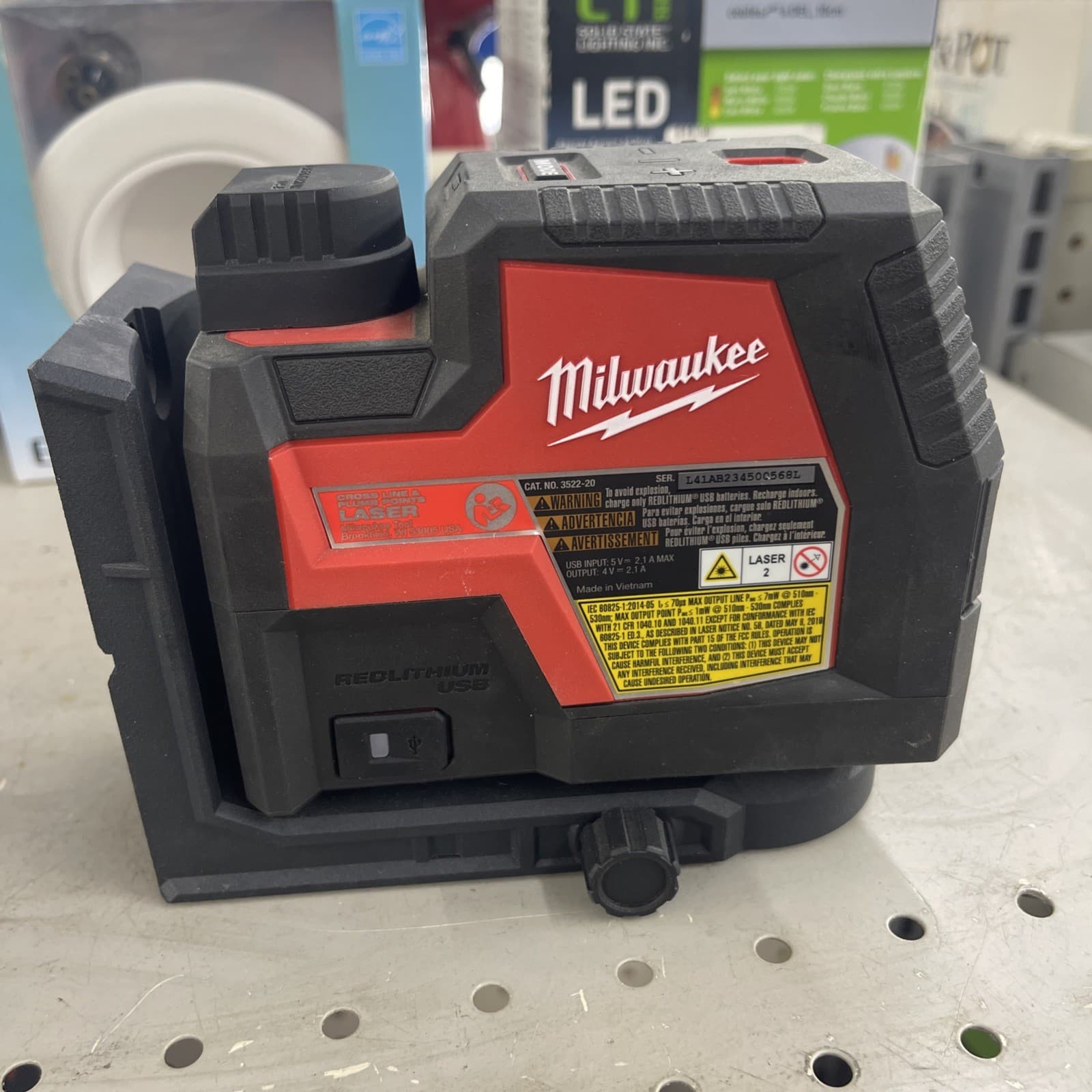 MILWAUKEE 3522-20 4V Laser Level, Green Laser Tool Only Mint 3