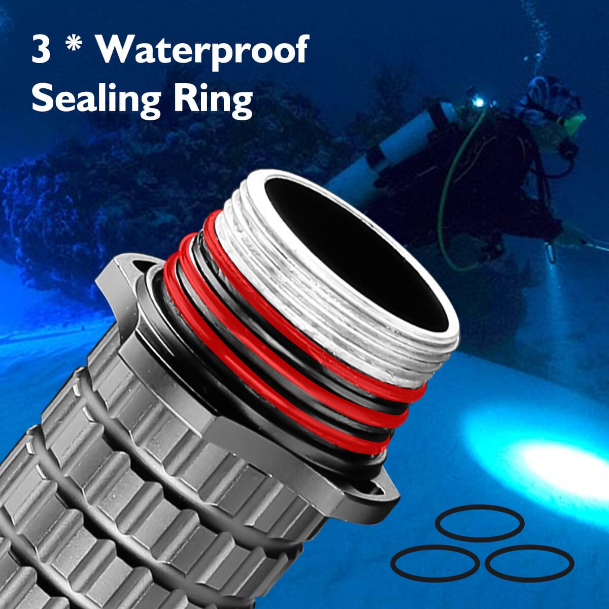 Powerful Scuba Dive Flashlight Underwater Waterproof P70 LED Diving Torch Lamp 6