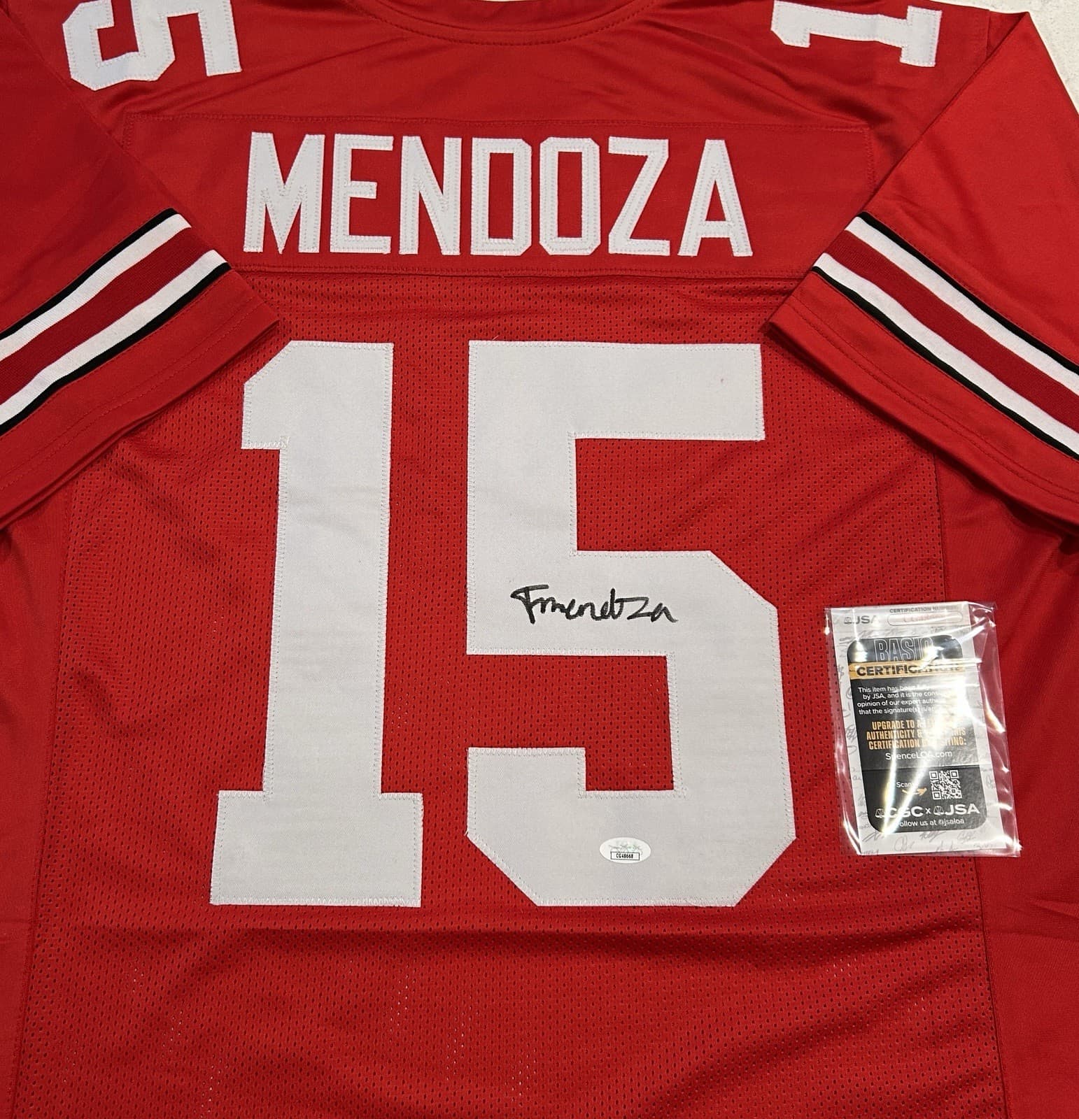 Fernando Mendoza Autographed Signed Custom Indiana Hoosiers Jersey JSA Cert 3