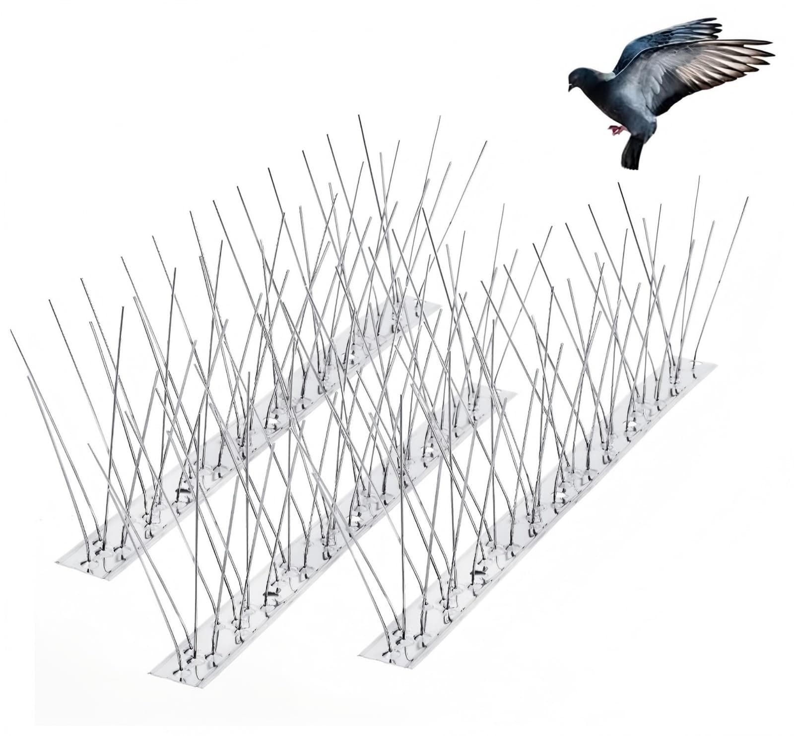 Stainless Steel Bird Spikes 3.3FT, Bird Spikes for Outside to Keep Birds Away...