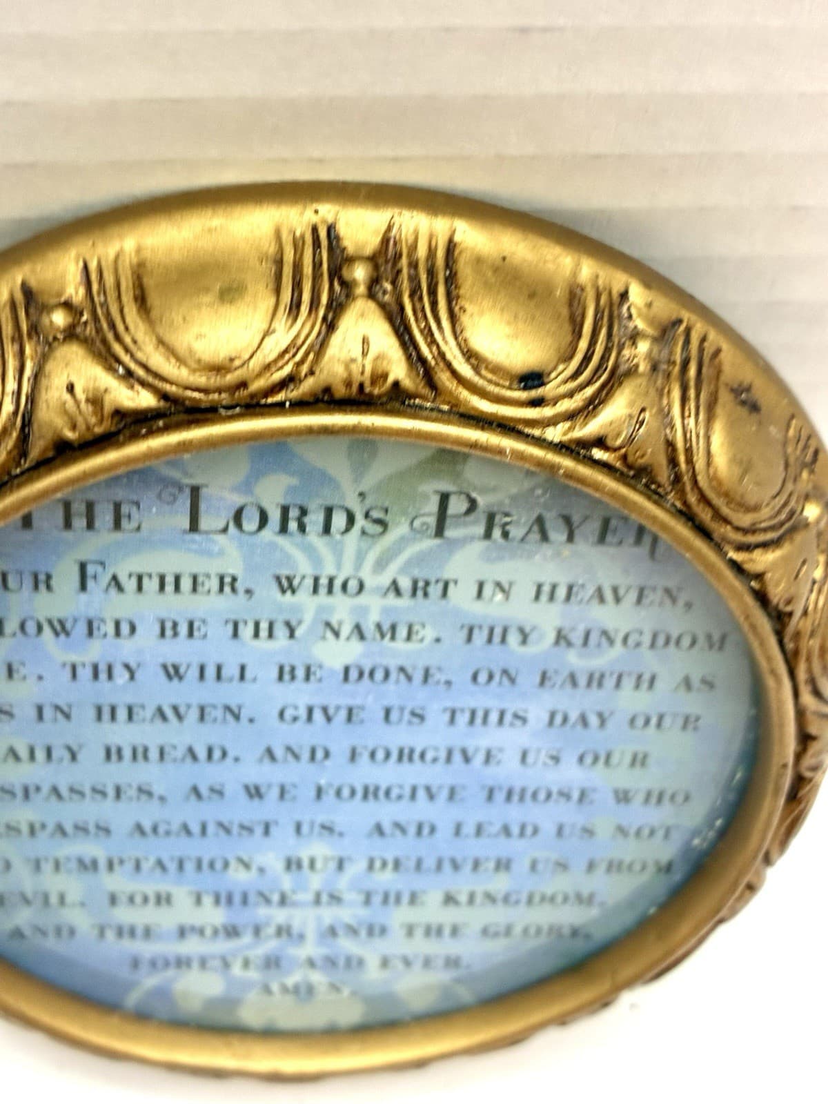 Vintage Gold Tone Framed The Lords Prayer 4” Magnet Amscan 3