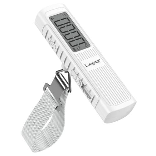 Battery-Free Handheld Luggage Scale, 110lbs/50kg Portable Digital White