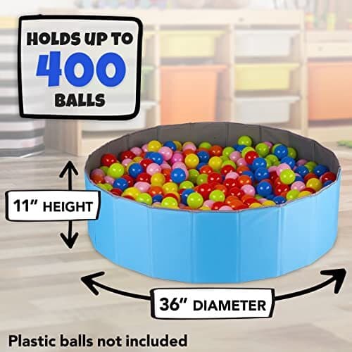 Ball Pit for Toddlers and Kids, Holds over 400 Balls, Soft, Foldable   3