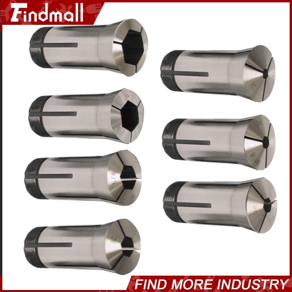 New 7PC 5C Hex. Collet Set 1/4", 5/16", 3/8", 1/2", 5/8", 3/4", 7/8" 0.0006TIR 6