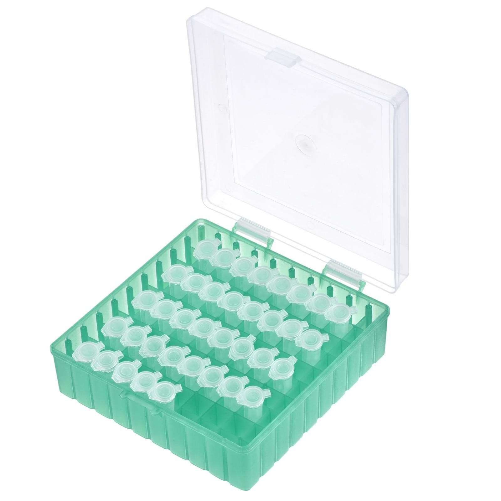 Freezer Tube Box 100 Places Rack for 1.5/1.8/2ml Microcentrifuge Tubes Green 4