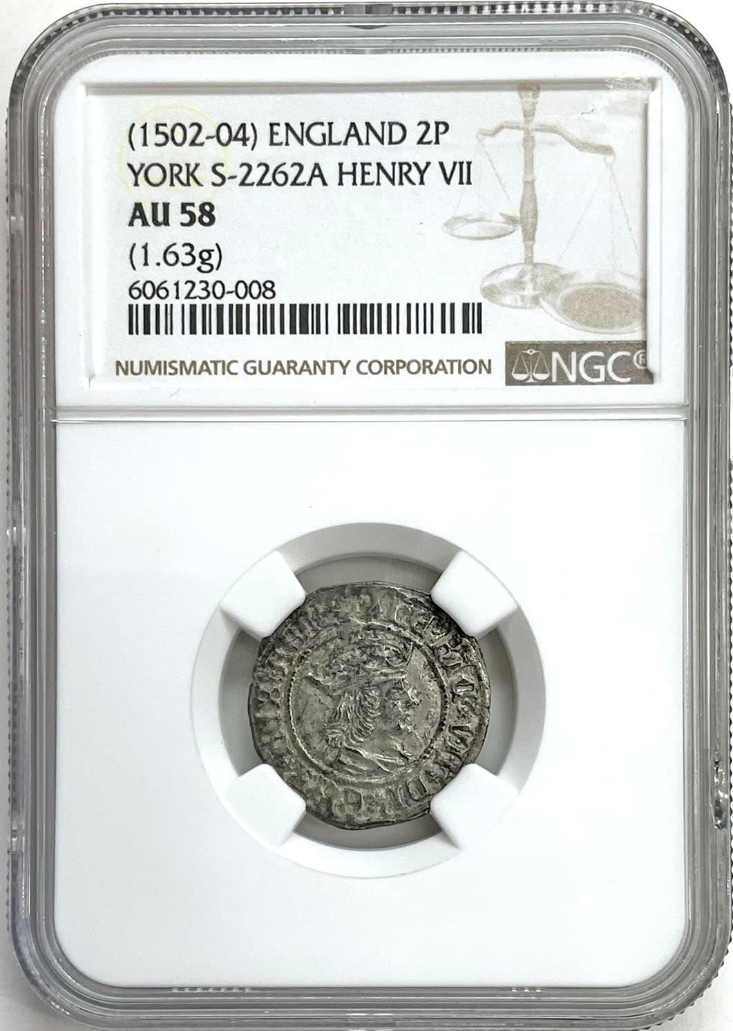 1502 -1504 SILVER ENGLAND 1/2 GROAT KING HENRY VII COIN NGC AU 58 S-2262a 3