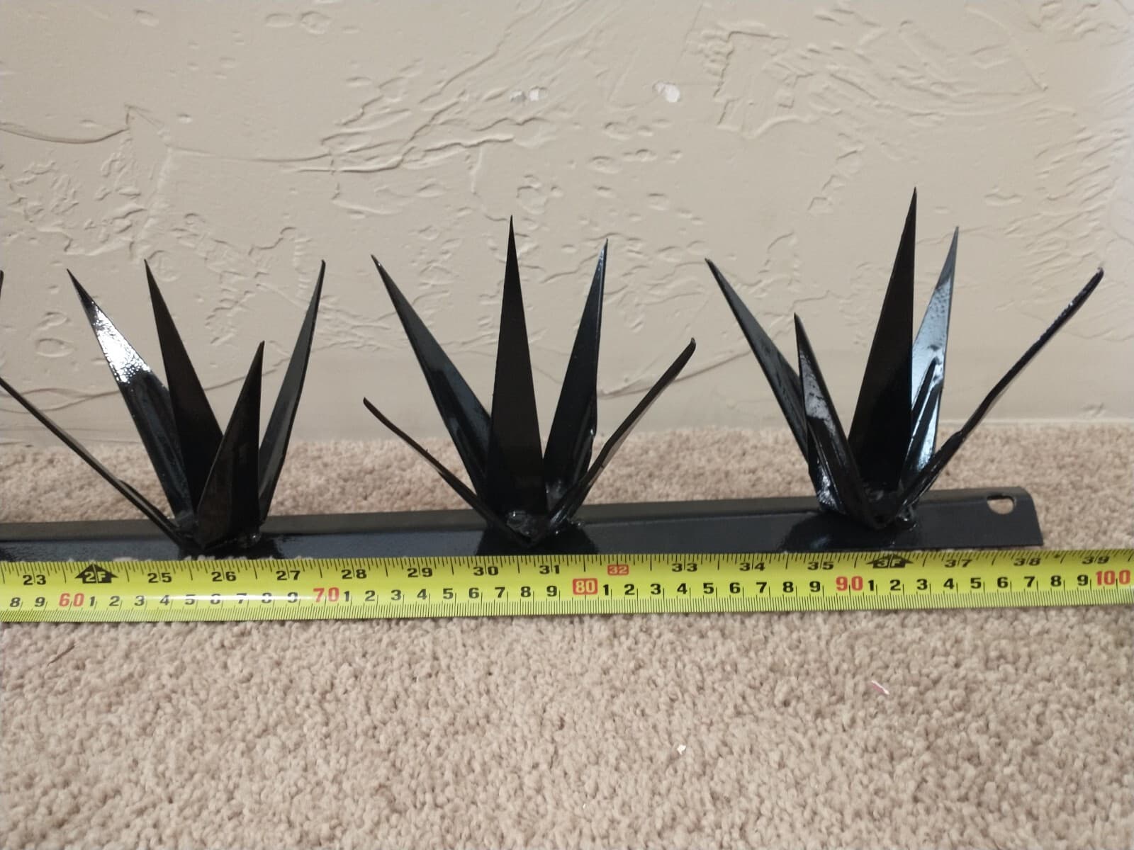 Steel Security Wall Spikes, Anti-Climb Metal 3.25 feet long total,  5" tall 4