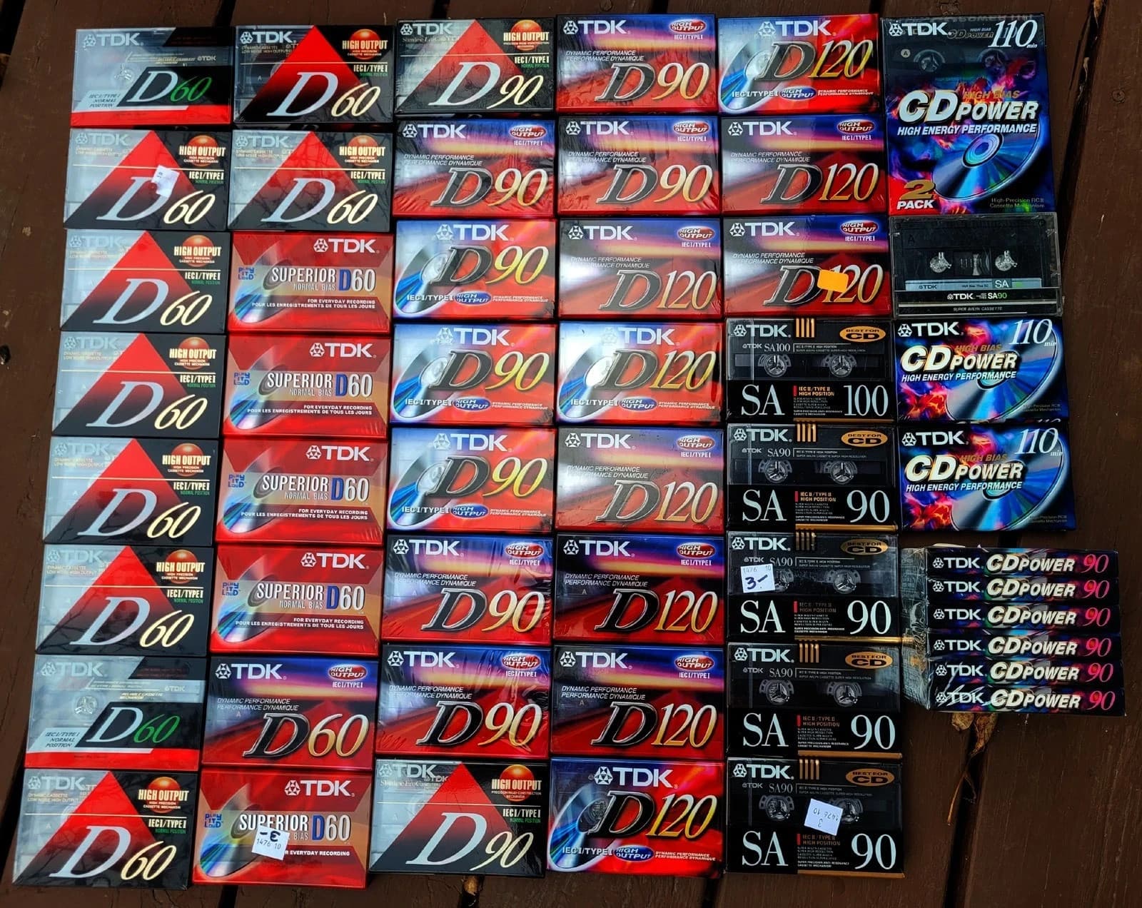 Lot of 50 - New Sealed Tapes TDK SA90 SA100 CD Power CDPower 90 110 D60 D90 D110