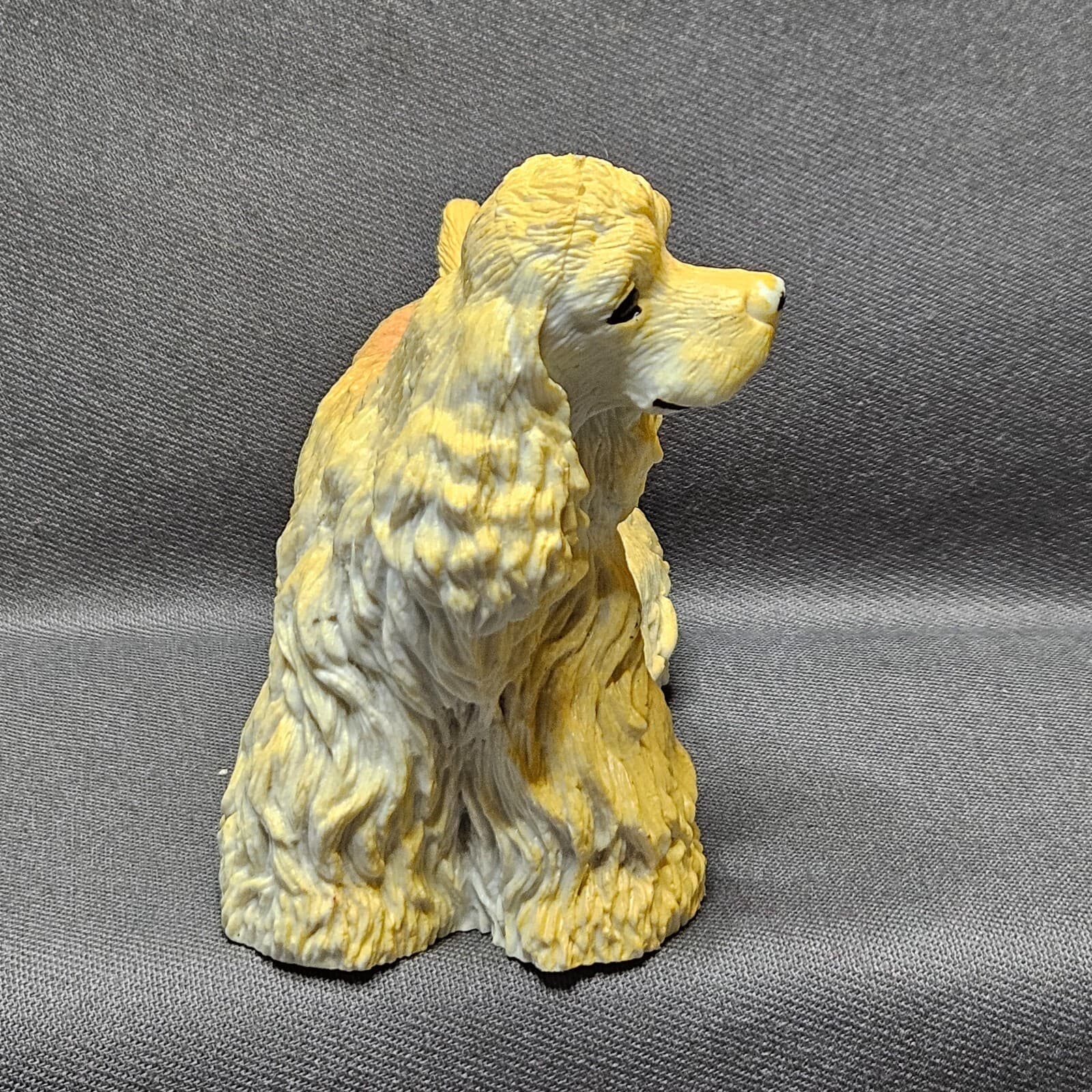 Springer Spaniel Figurine Resin 1997 China Statue Blonde Tan Golden 3