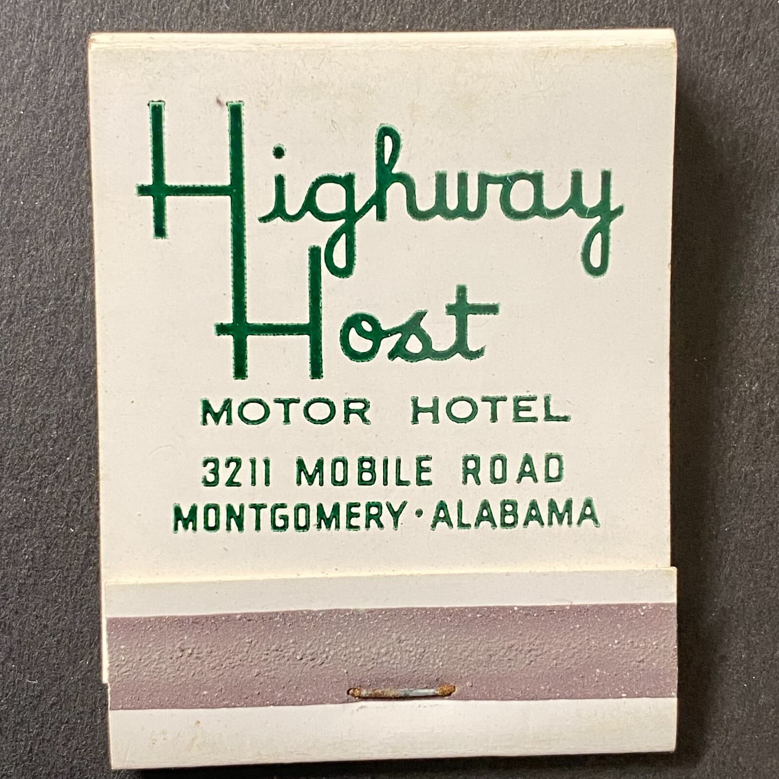 Highway Host Motor Motel Mongomery, AL c1961 Full Matchbook VGC Scarce