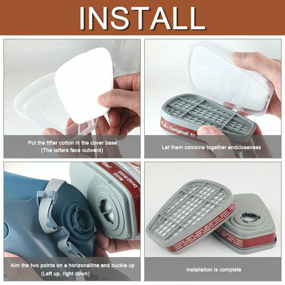 3M Reusable Respirator Half Facepiece 7502 For Chemical Handling, Painting, Med 6