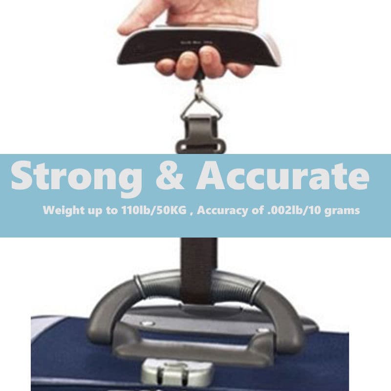 110lb 50kg Portable Travel LCD Digital Hanging Luggage Scale Electronic Weight 5