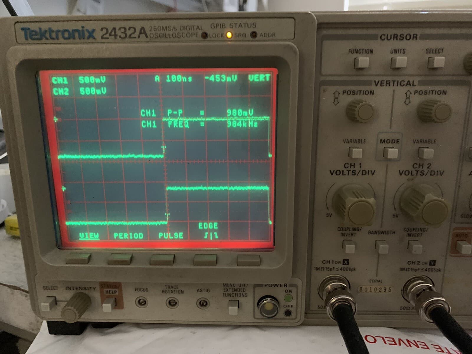Calibrated Tektronix 2432A Oscilloscope 300MHz 2CH was $8000 new in 1990 6