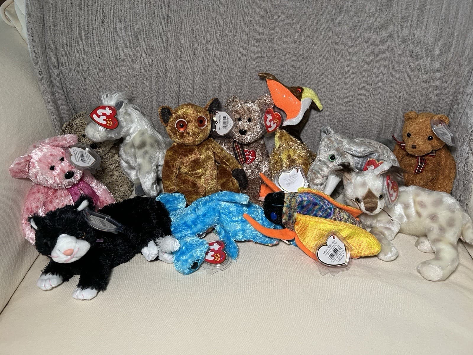 TY Beanie Babies Lot of 12 Some Less Common Booties Lightning Pounds More NEW