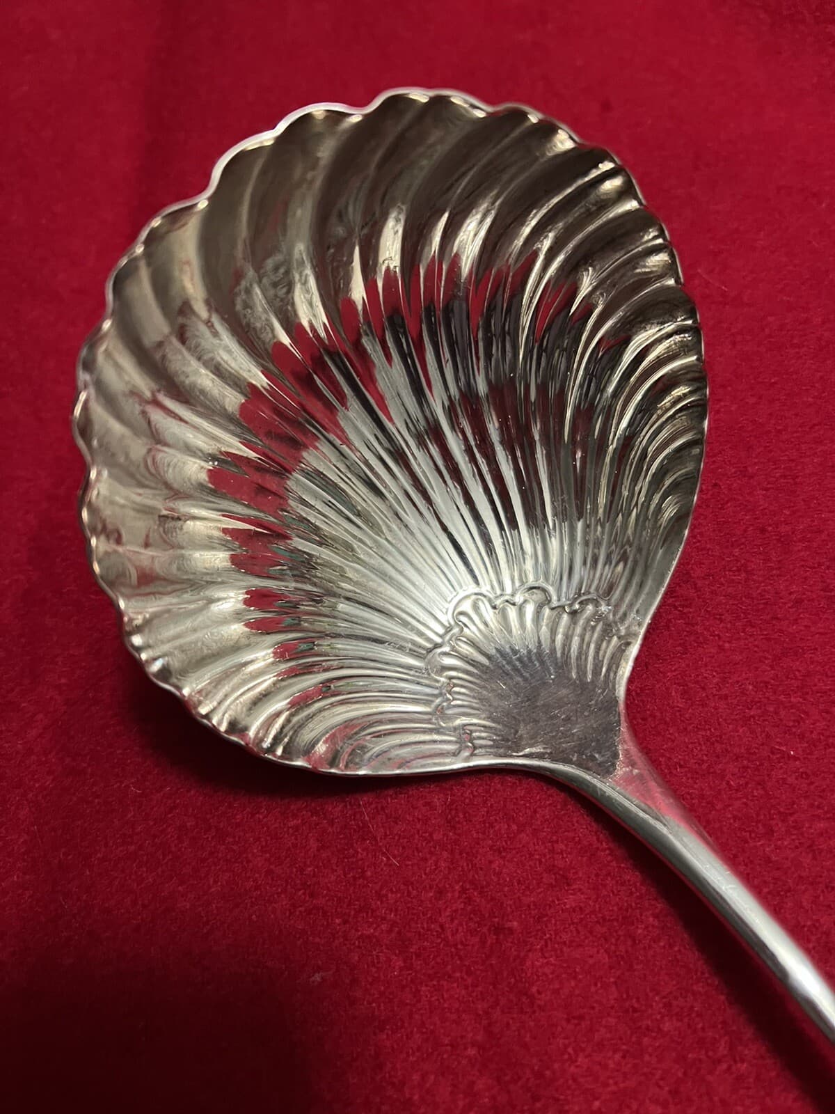 C.1761 Georgian Sterling Silver Crested Hanoverian Soup Ladle Alexander Johnston 3