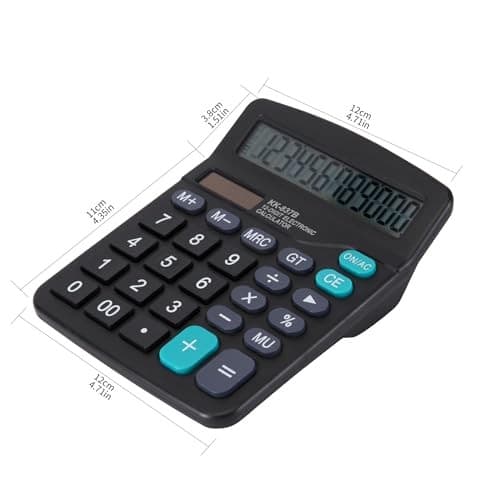 Desk Calculator 12 Digit Office Calculators with Large Screen Display, Dual  5